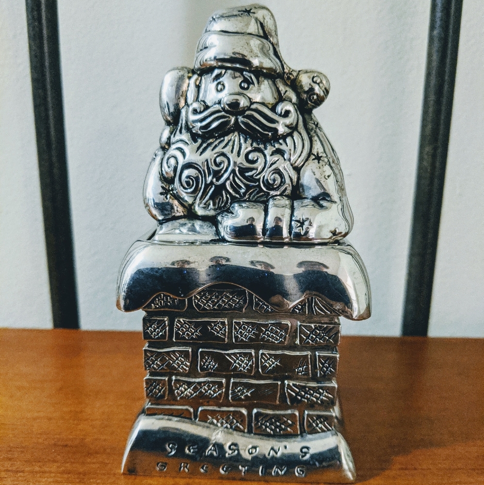 Silver plated santa salt & pepper